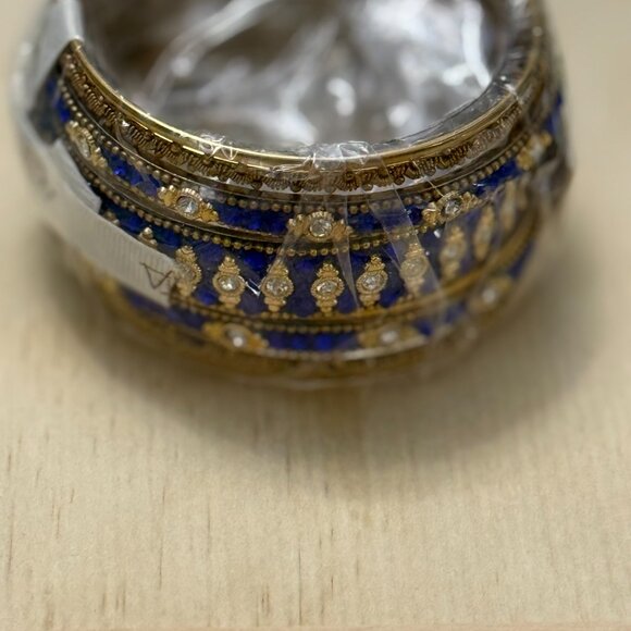 Amrita Singh Gold & Cobalt Blue Bangle Set โ Statement Cuff - Picture 6 of 7